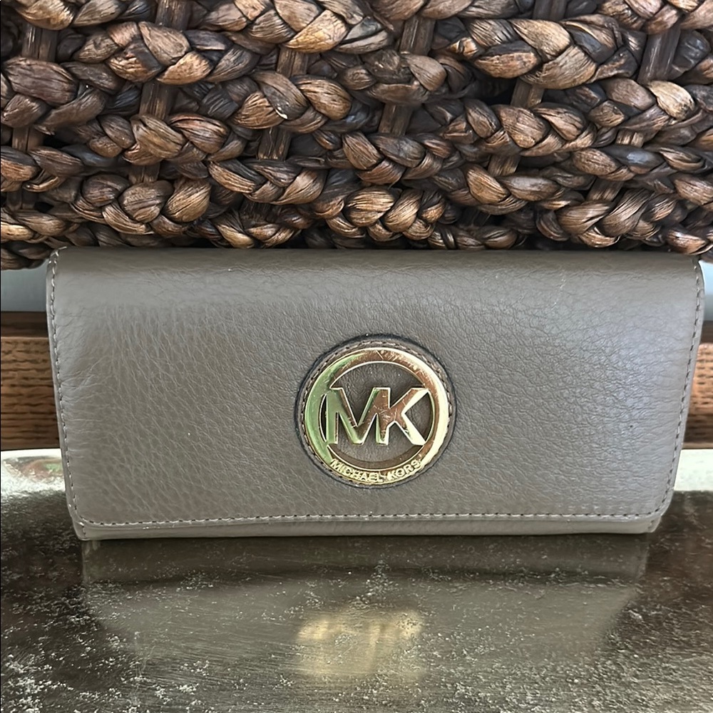 Michael Kors Gray Leather Wallet